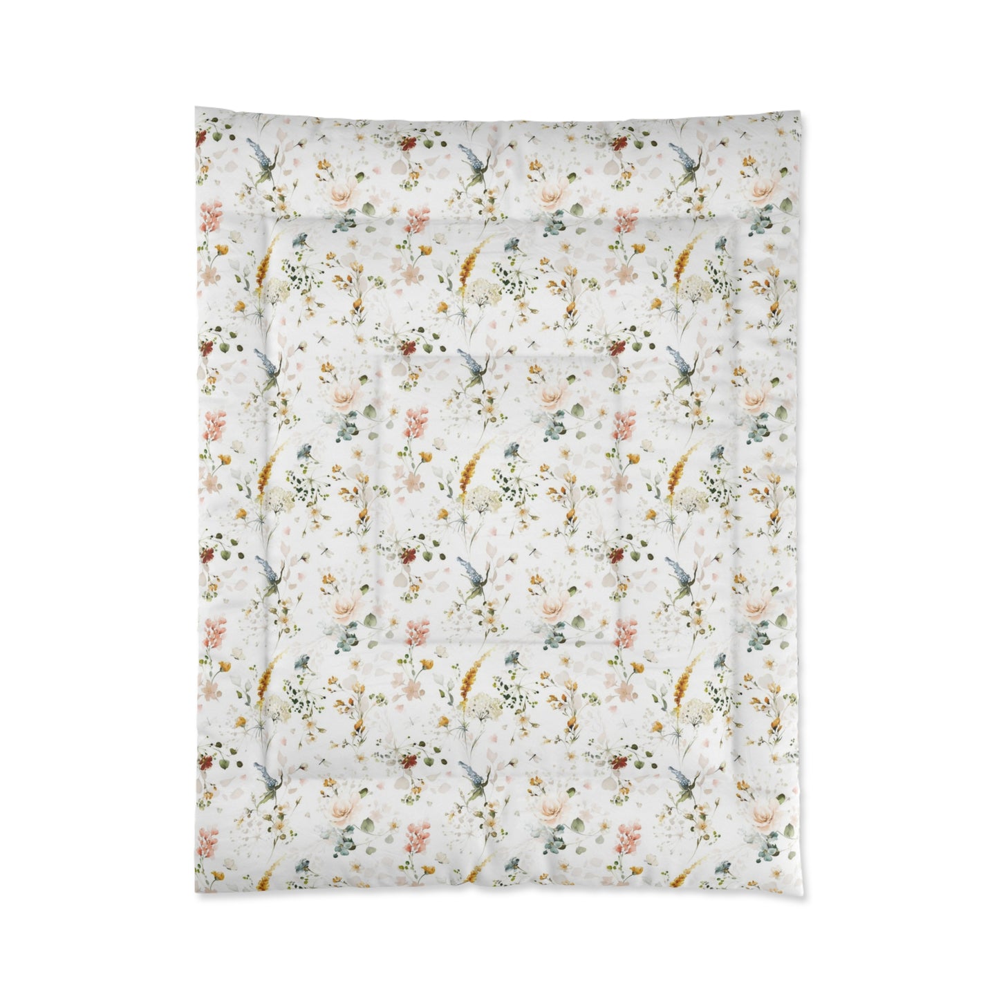 Vintage floral comforter, Wildflower nursery bedding - Vintage garden