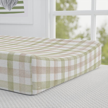 Gingham changing pad cover, Plaid changing pad cover - Cute safari