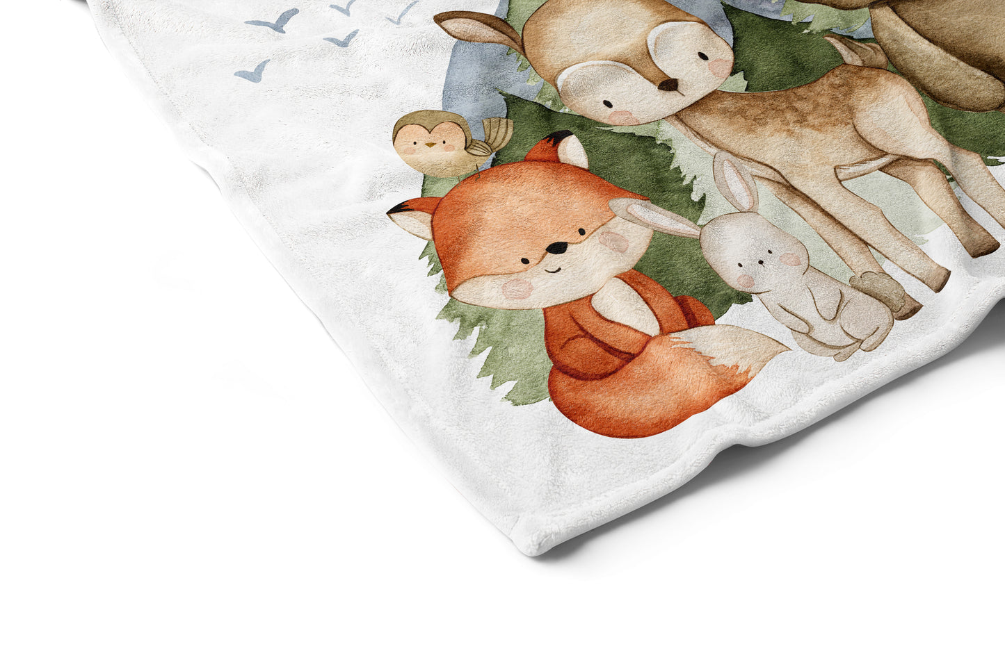 Personalized Woodland Milestone Blanket - Woodland animals Baby Blanket - Magical Forest