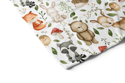 Woodland Personalized Minky y Sherpa Blanket - Woodland nursery bedding - MaF