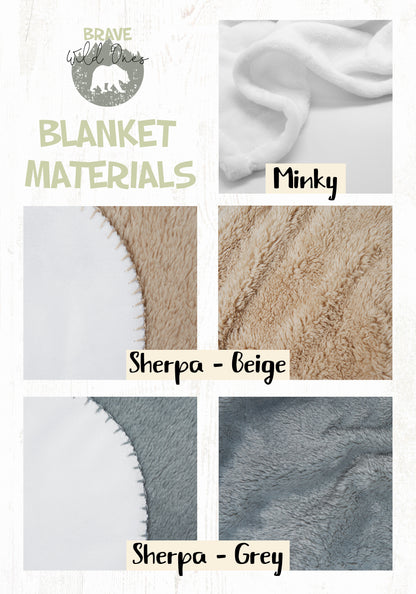 Personalized Unicorn Minky y Sherpa Blanket, Unicorn nursery bedding - Magical unicorn