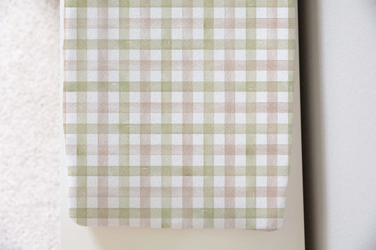 Gingham changing pad cover, Plaid changing pad cover - Cute safari