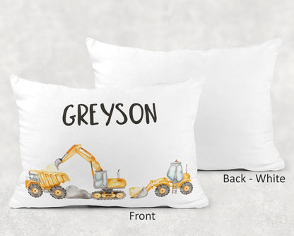 Personalized Truck Pillow Sham case, Construction boys room pillow - Under construction