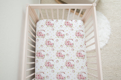 Pink unicorn Crib Sheet, Unicorn nursery decor - Magical Unicorn