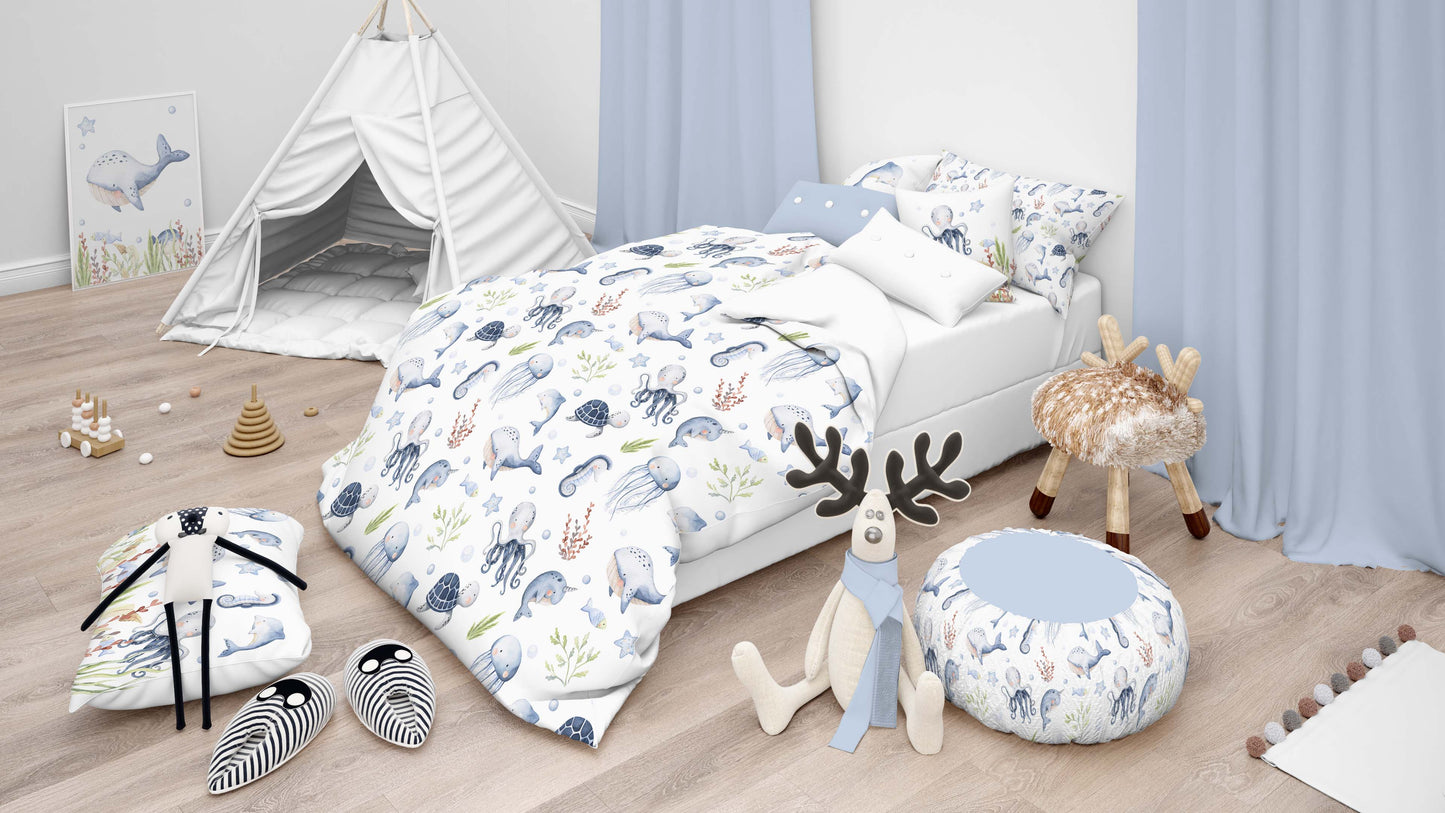 Under the sea Comforter, Sea animals nursery bedding - Little Ocean