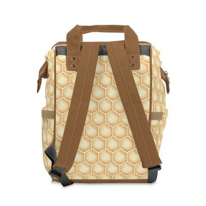 Personalized bear diaper bag | Honeycomb baby backpack