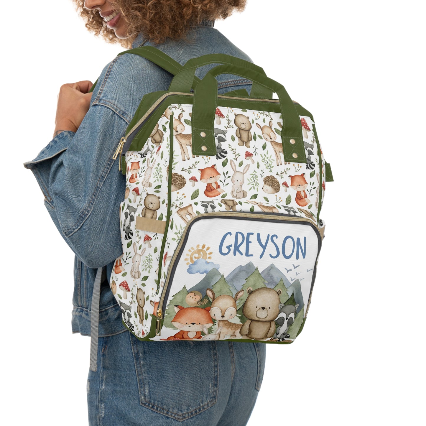 Personalized Woodland animals diaper bag | Forest baby backpack - Magical Forest