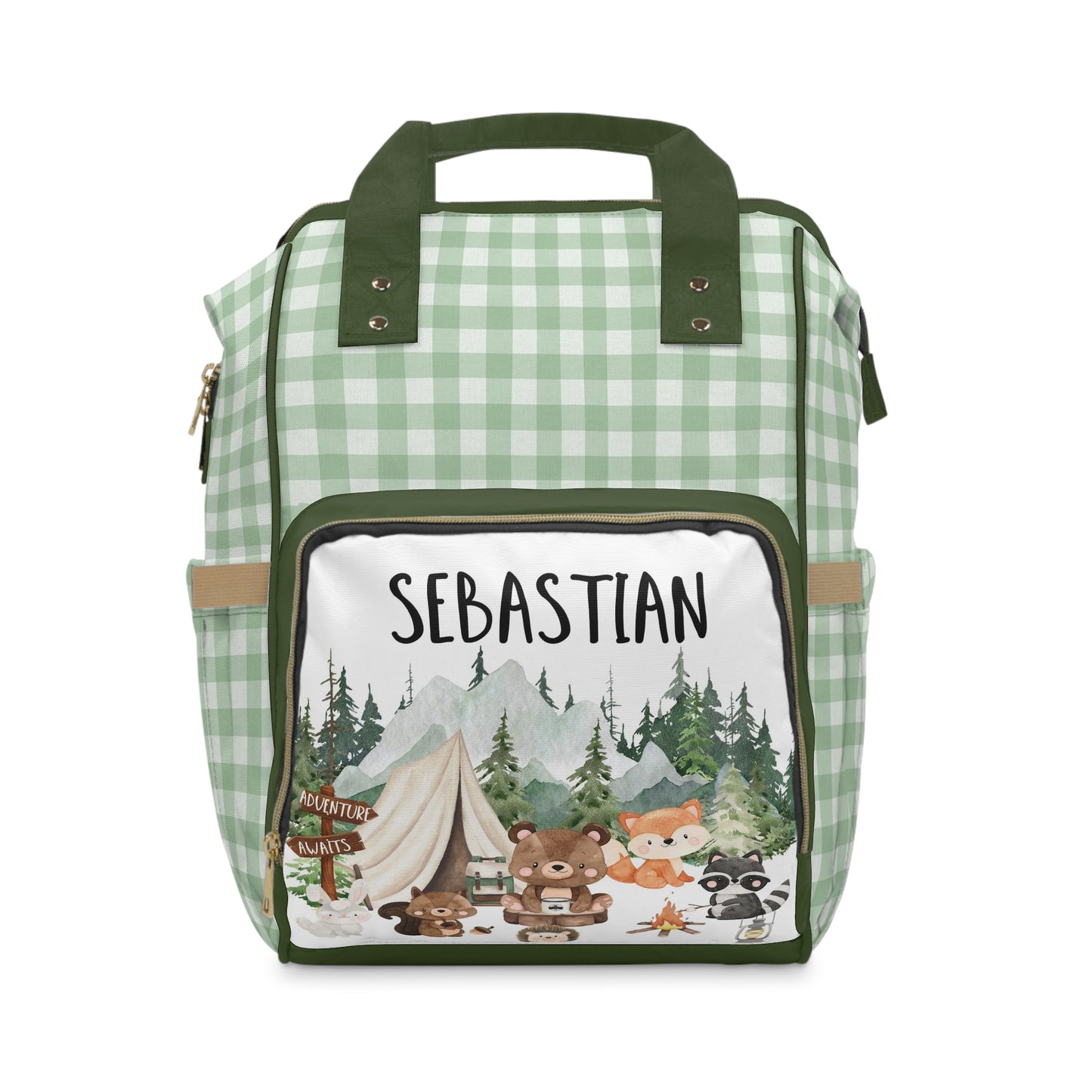 Personalized Woodland animals diaper bag | Forest baby backpack - Camping Critters