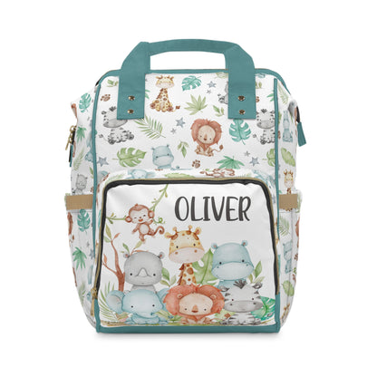 Personalized Safari animals diaper bag | Jungle baby backpack - Cute Safari