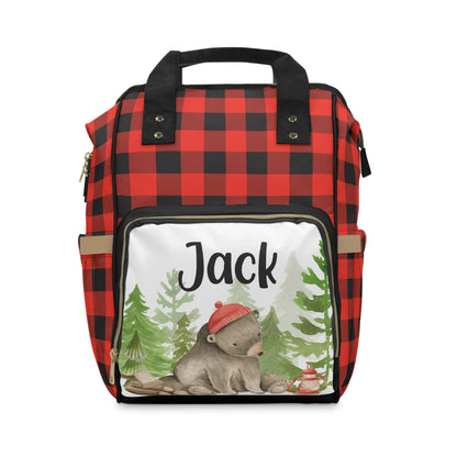 Personalized Bear diaper bag | Lumberjack baby backpack -