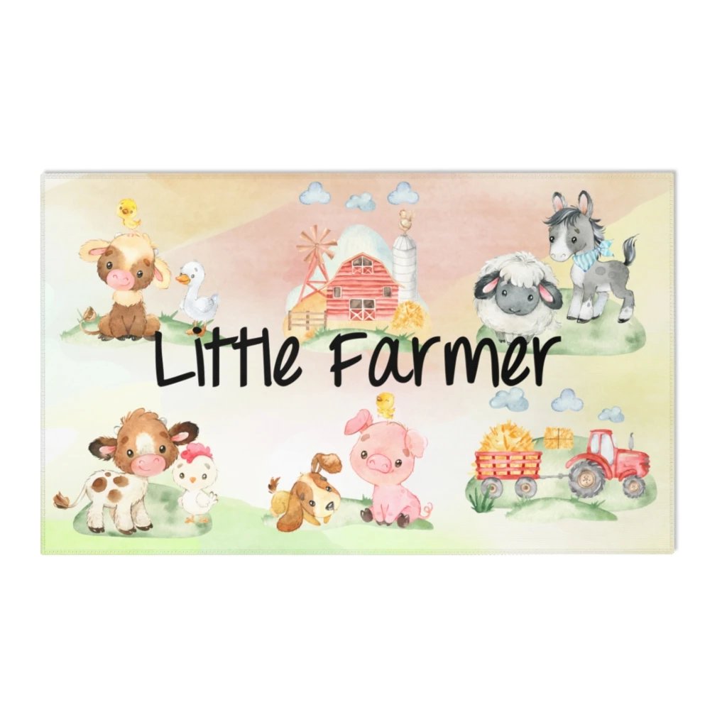 Farm Animals Area Rug, Farm Nursery Decor - Farm Babies