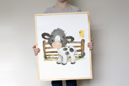 Farm Animals Wall Art, Farm Nursery Prints Set of 6 - Farm Babies