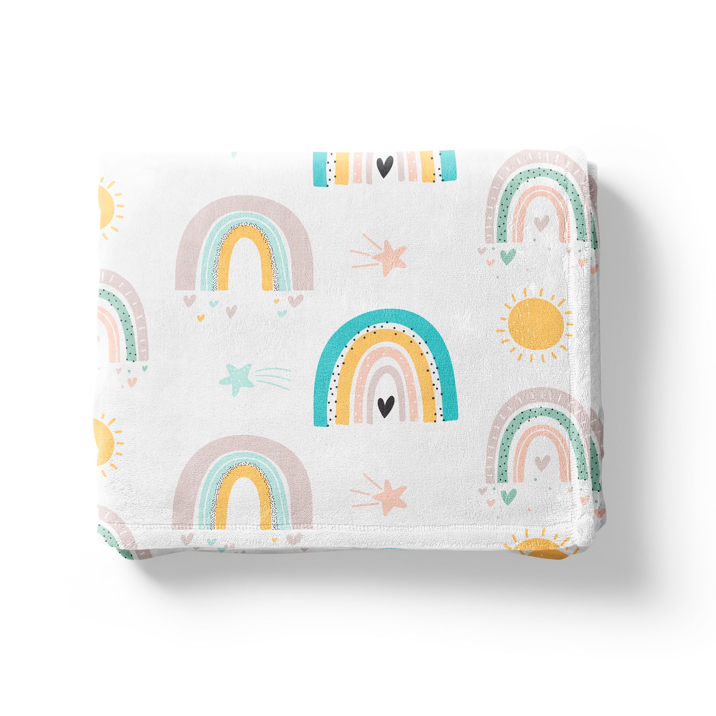 Sun stars and Rainbow Minky Blanket, Rainbow Nursery Bedding