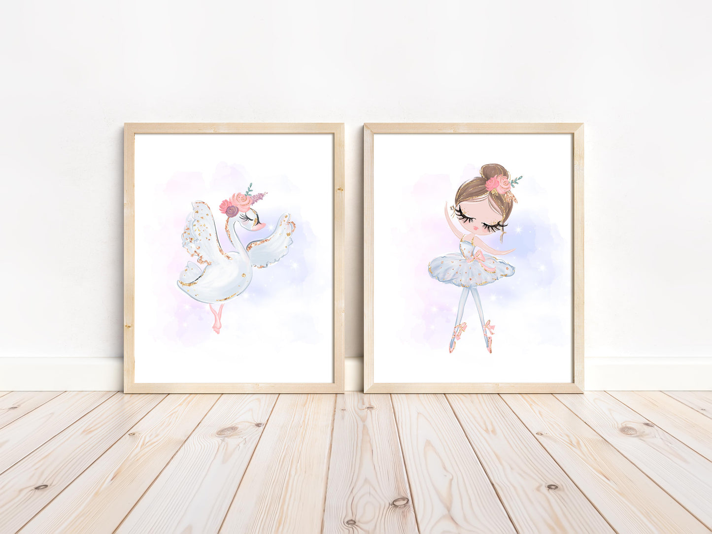 Set of 2 PRINTABLE Ballerina Wall Art, Ballet Nursery Prints - SweetBallet