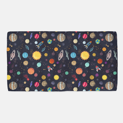 Outer Space Minky Crib Sheet, Space Nursery Bedding