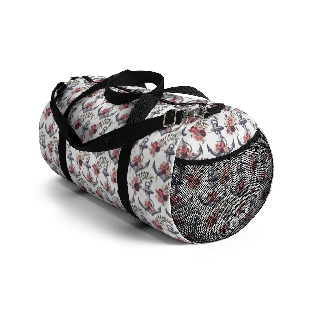 Nautical Duffle Bag, Floral Anchor Hospital Bag - Nautical Bloom