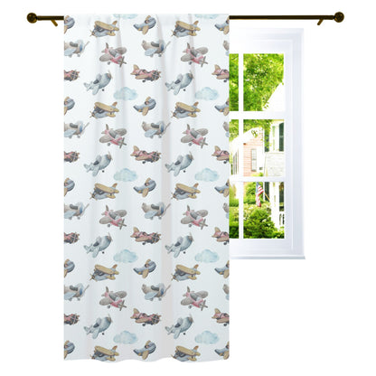 Airplanes Curtain single panel, Airplanes Nursery Bedding - Little Aviator