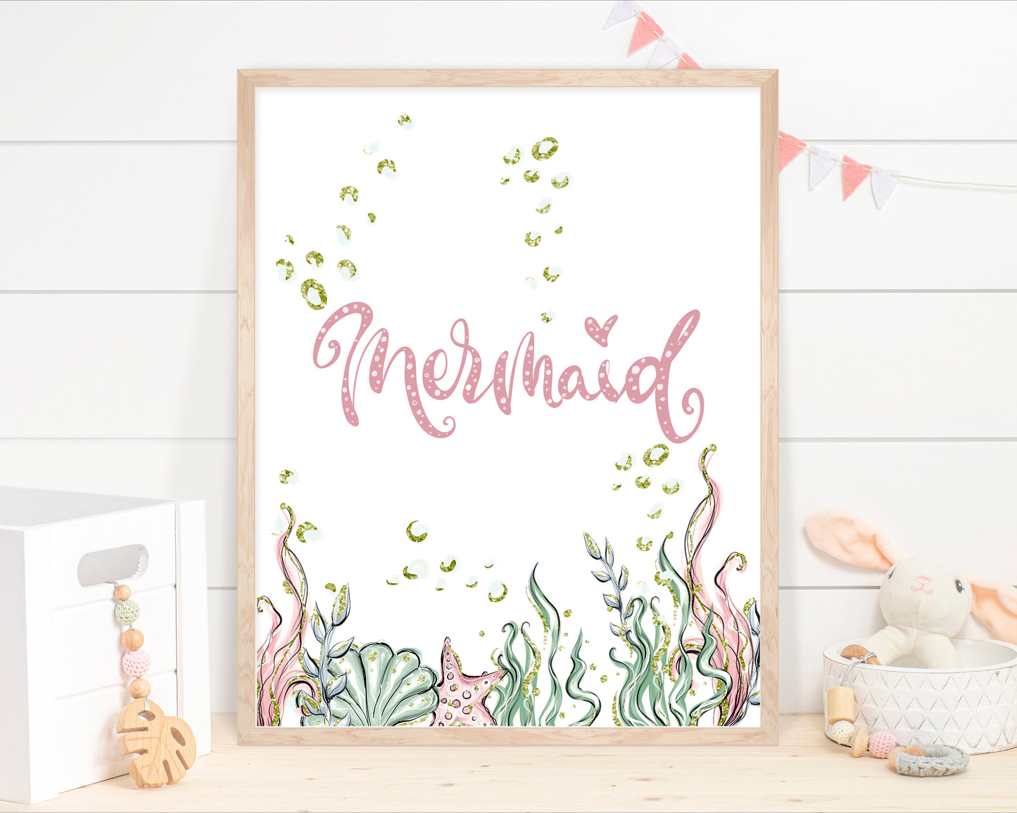 Mermaid Wall Art, Mermaid Nursery Prints set of 3