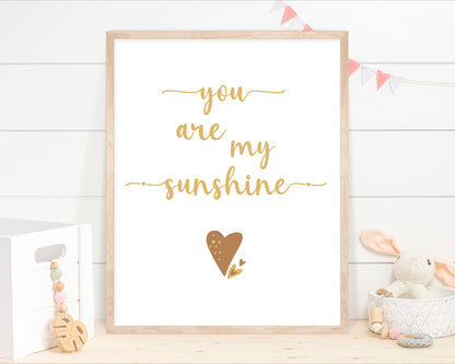 You are my sunshine Wall Art, Rainbow Nursery Prints set of 3