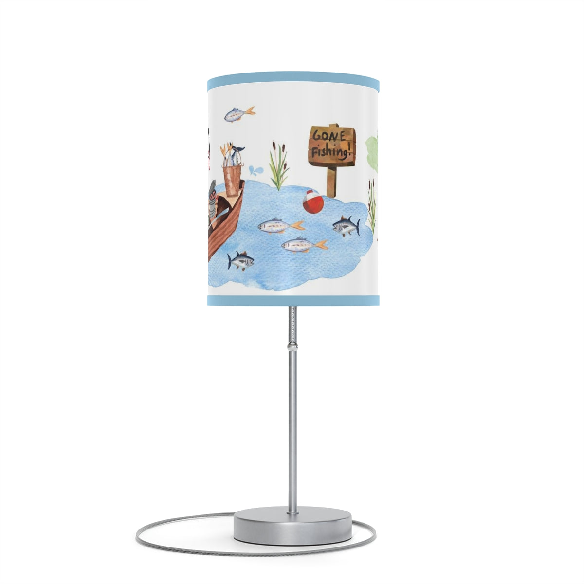 Fishing table lamp, Gone fishing nursery decor - Little Fisherman