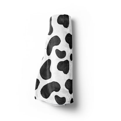 Cow Print Minky Blanket, Farm Nursery Bedding - Morgans Farm