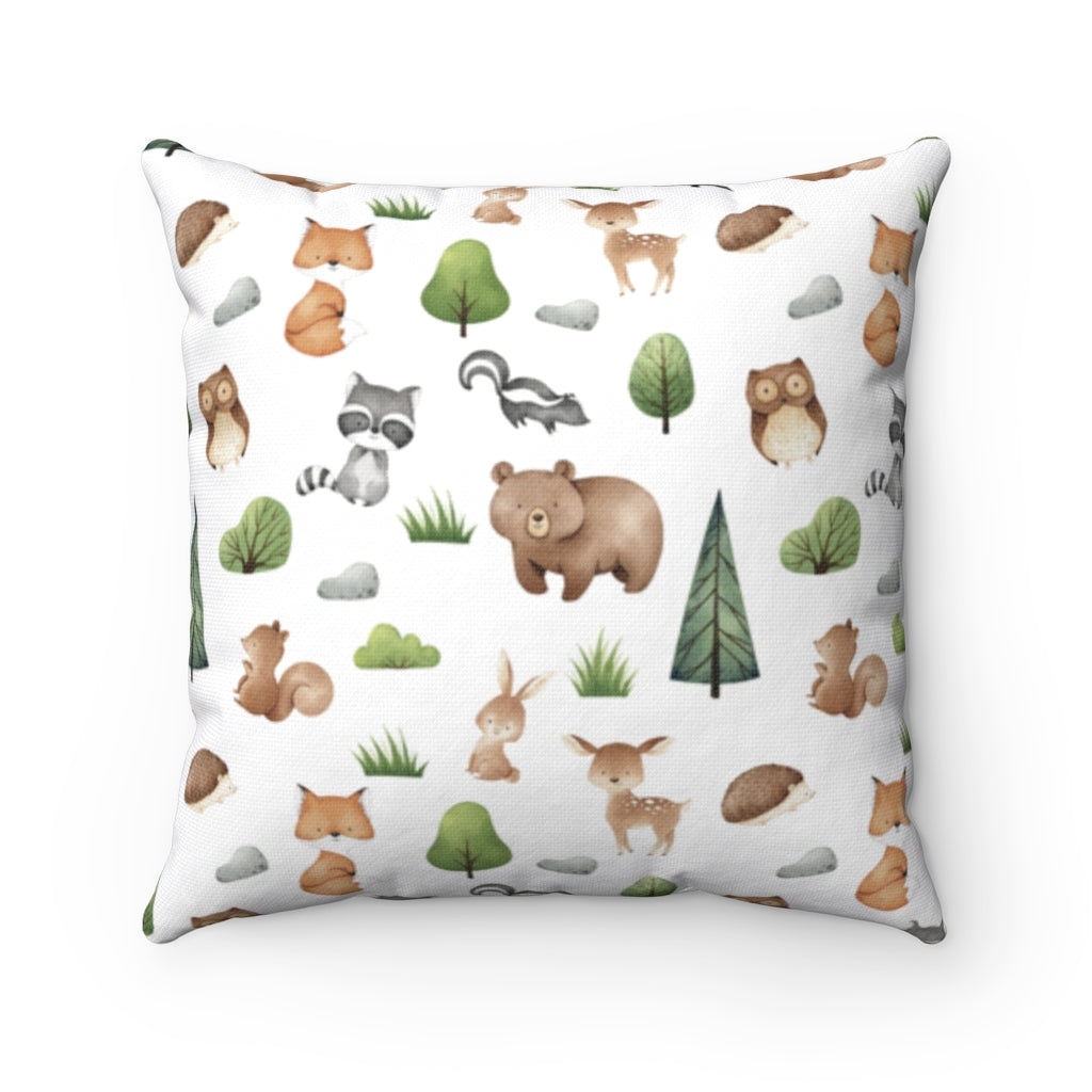 Woodland Animals Pillow cover, Woodland Nursery Decor - Tiny Woodland