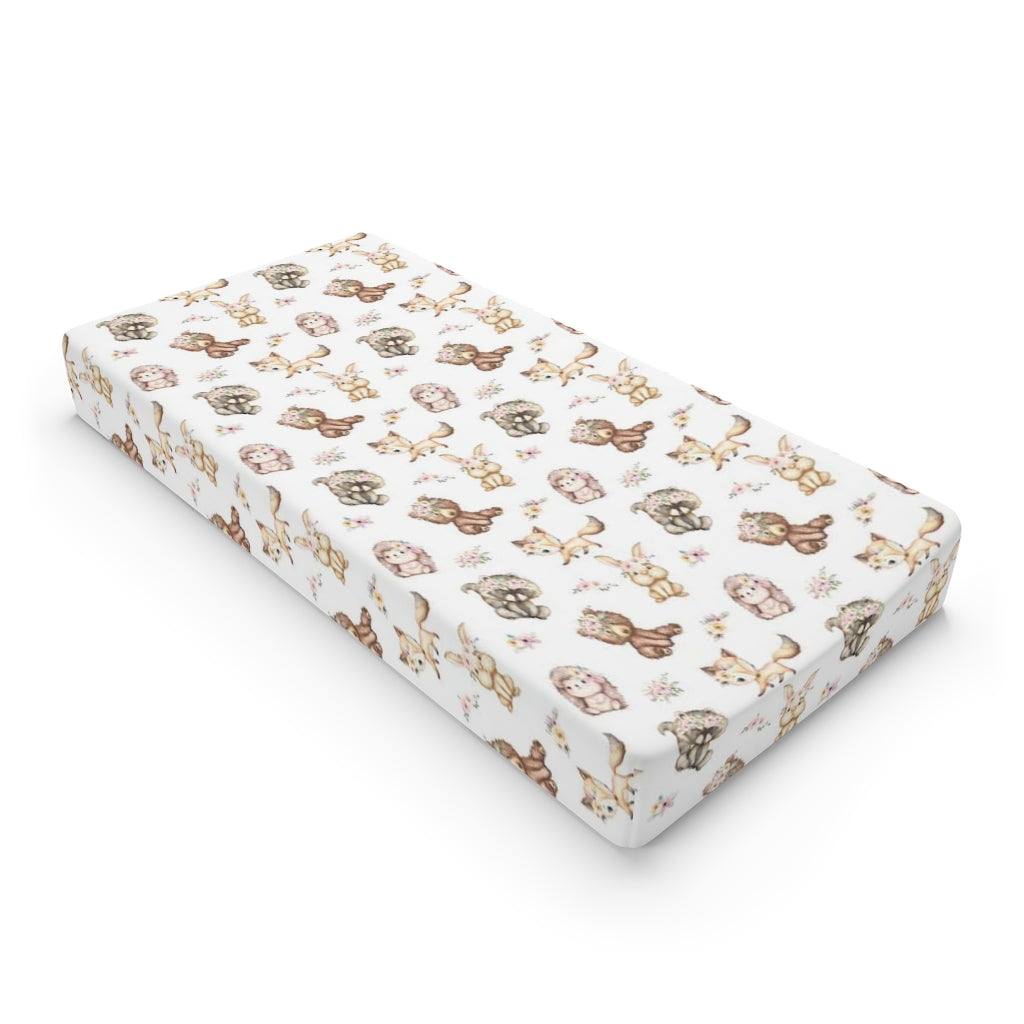 Woodland Animals Changing Pad Cover, Forest Animals Nursery Decor - Forest Friends
