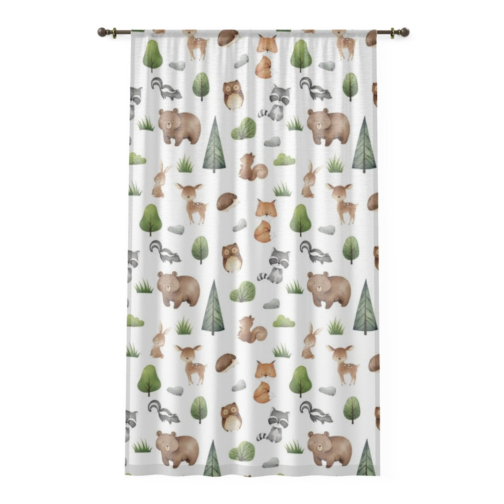 Woodland  Sheer curtains, Woodland nursery Decor - Tiny Woodland