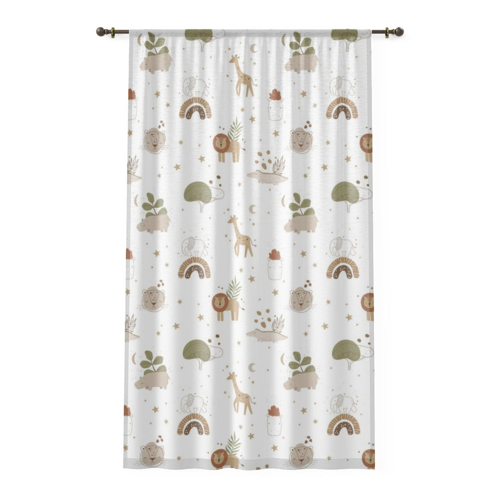 Safari Sheer Curtains, Rainbow Nursery Curtains - Modern Safari