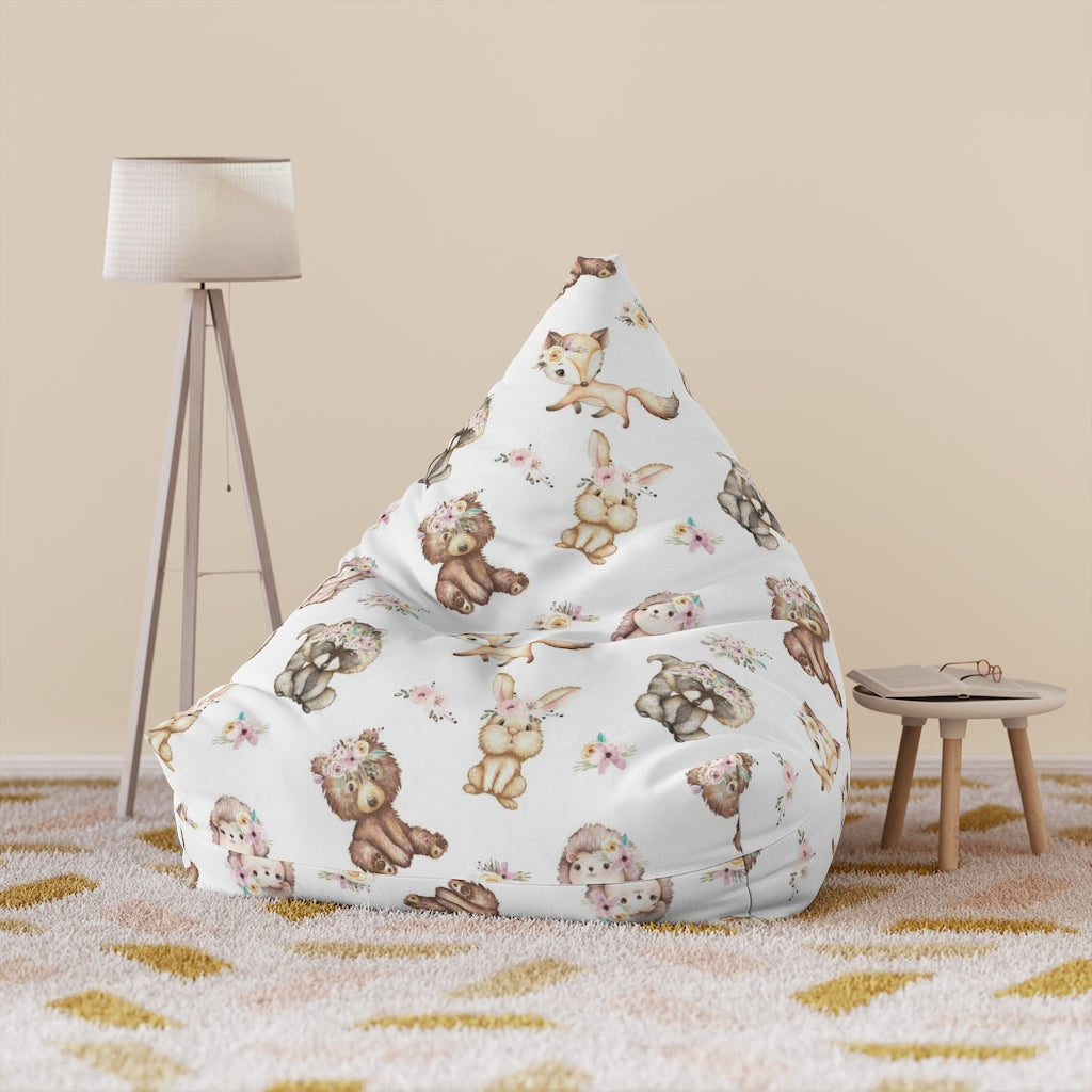 Woodland Bean Bag Chair Cover, Frest Animals kids room decor - Forest Friends