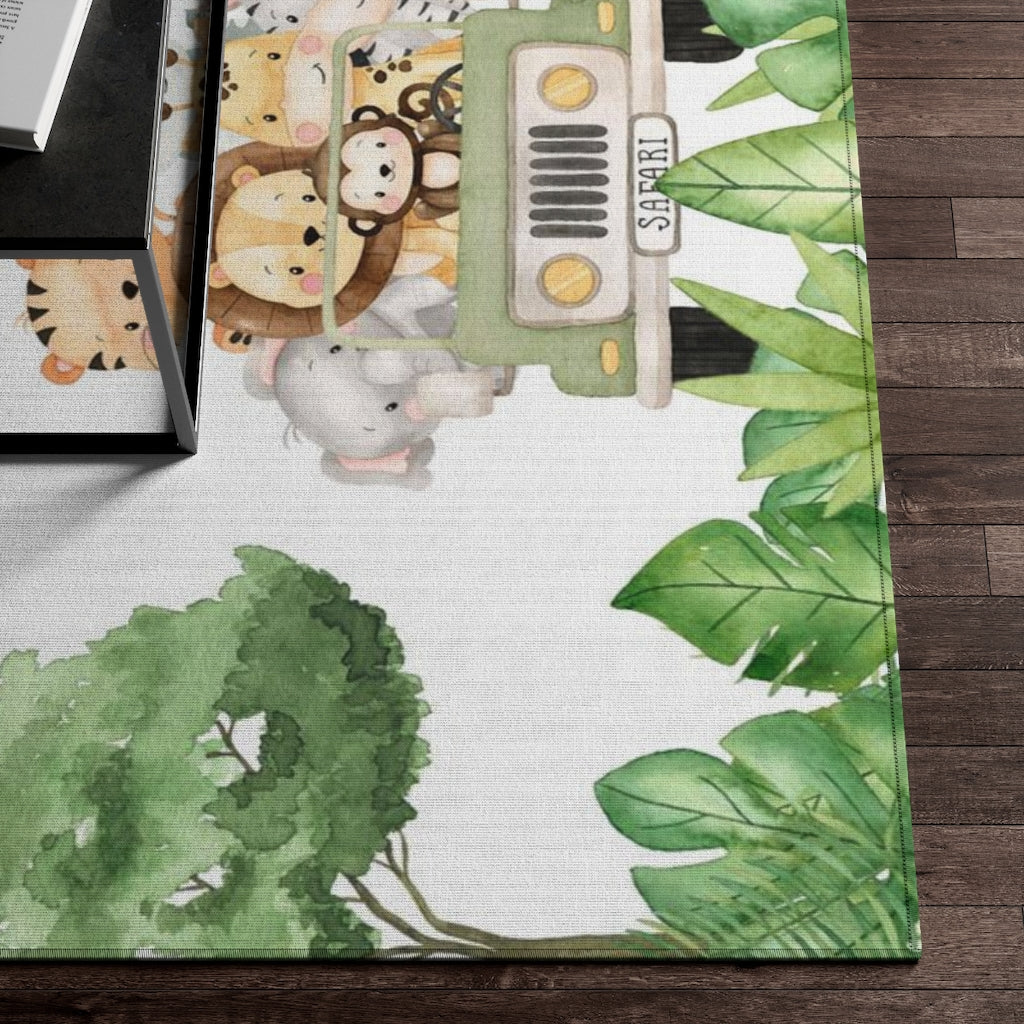 Safari nursery rug, Anti-slip backing | Jungle animals Kids Room Rug  - SaE