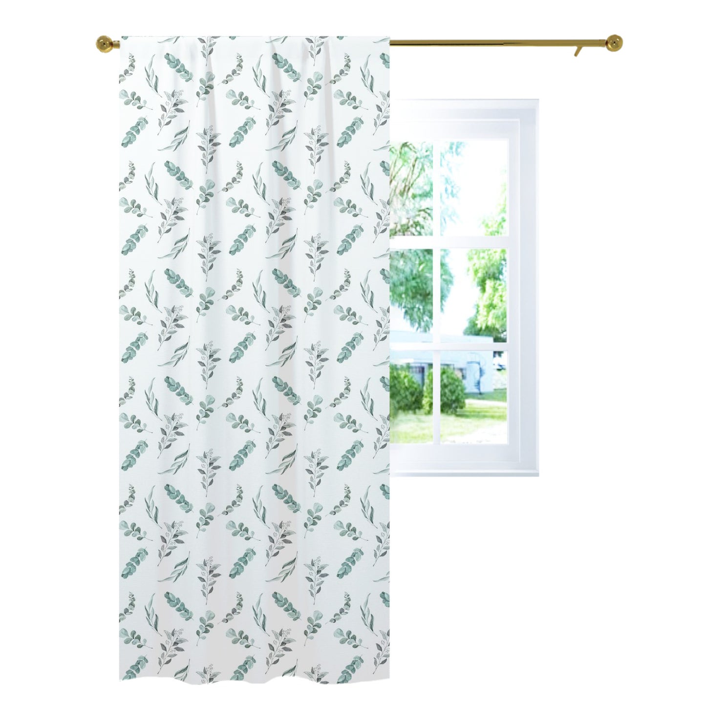 Eucalyptus Curtain, Single Panel, Leaves nursery decor - Greenery Woodland