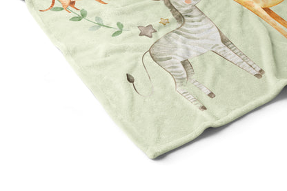 Hello Little One Safari Minky Blanket, Jungle Nursery Bedding - Baby Africa
