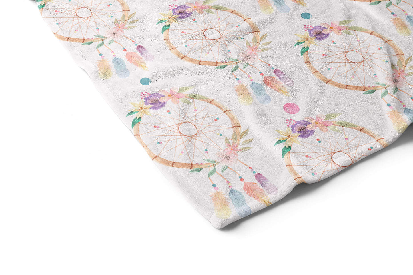 Lilac Watercolor Dream Catcher Minky Blanket, Boho Nursery Bedding