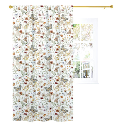 Wildflowers Curtain, Single Panel, Butterfly nursery decor - Butterfly garden