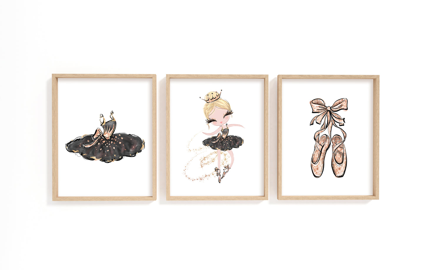 3 PRINTABLE Ballerina Wall Art, Ballet Nursery Prints - Sweet Ballet
