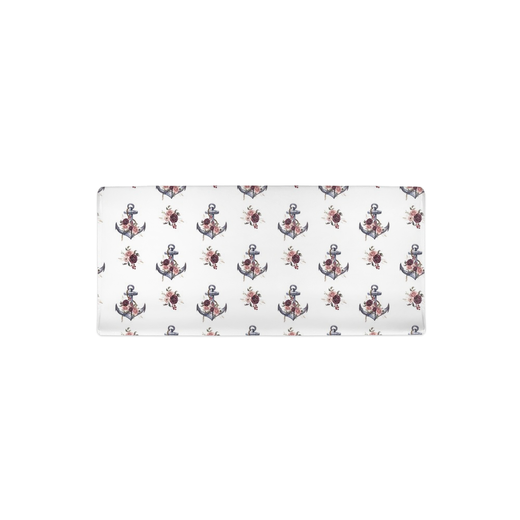 Floral Anchor Changing Pad Cover, Girl Nautical Nursery Decor - Nautical Bloom