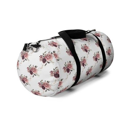 Roses Duffle Bag, Nautical Overnight Bag - Rose Bloom