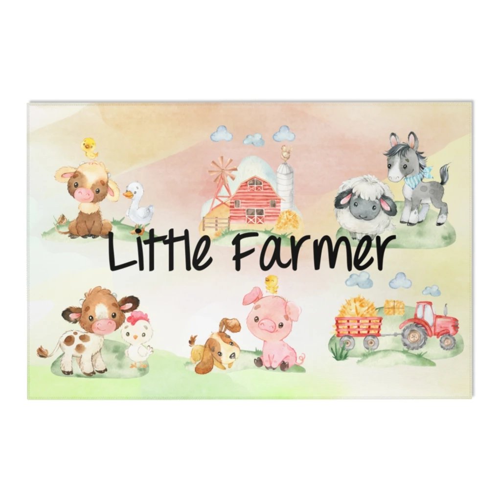 Farm Animals Area Rug, Farm Nursery Decor - Farm Babies