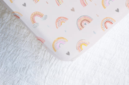 Rainbow Minky Crib Sheet, Rainbow Nursery Bedding - Cotton Rainbow