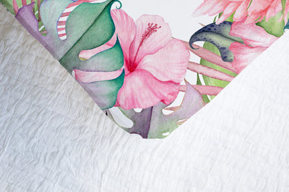 Tropical Flowers  Minky Crib Sheet, Floral Nursery Bedding