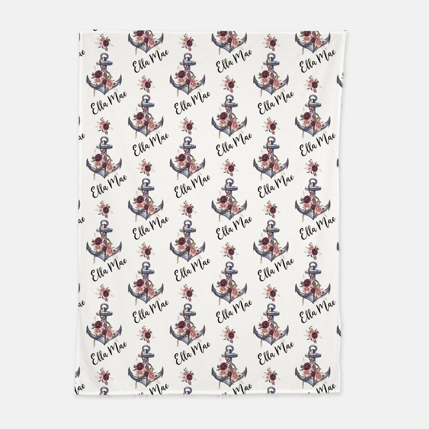 Floral Anchor Baby Swaddle Set, Nautical Girl Hospital Baby Blanket - Nautical Bloom