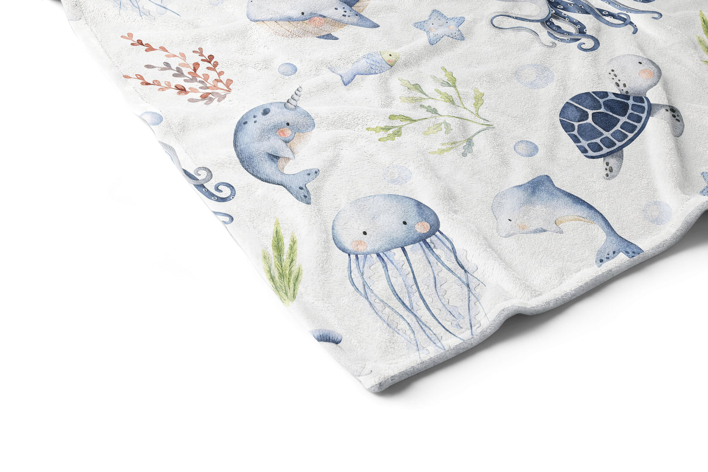 Under the sea Blanket, Sea Animals Nursery Bedding - Little Ocean