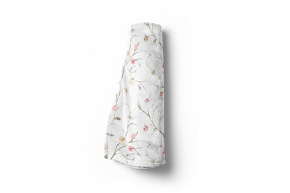 Boho Floral Blanket, Floral Nursery Bedding - Blush Wildflowers