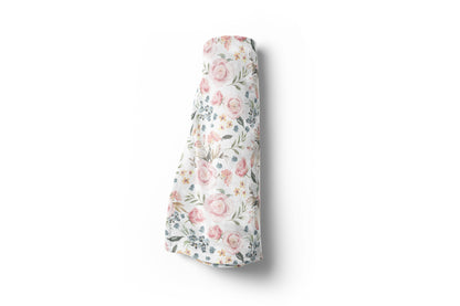 Blush Pink Roses Minky Blanket, Watercolor Floral Bedding Girls - Candy Rose