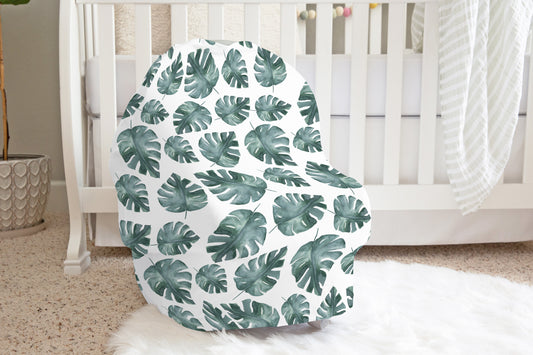 Monstera Car Seat Cover, Tropical nursing cover - Baby Africa