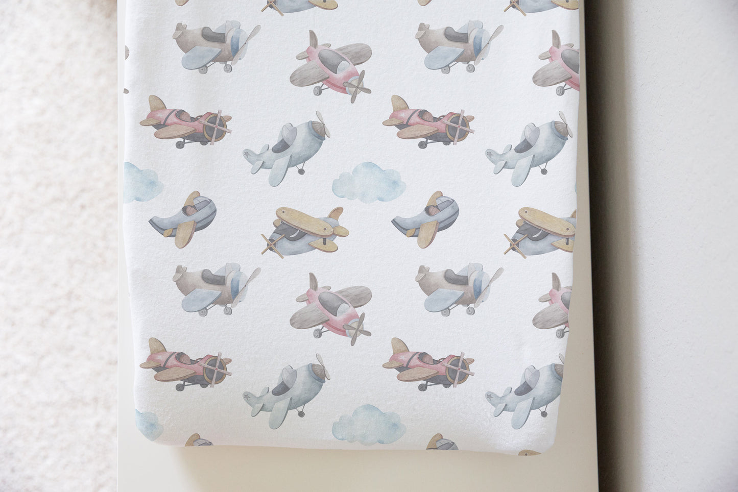 Airplanes Changing Pad Cover, Airplanes Nursery Decor- Little Aviator