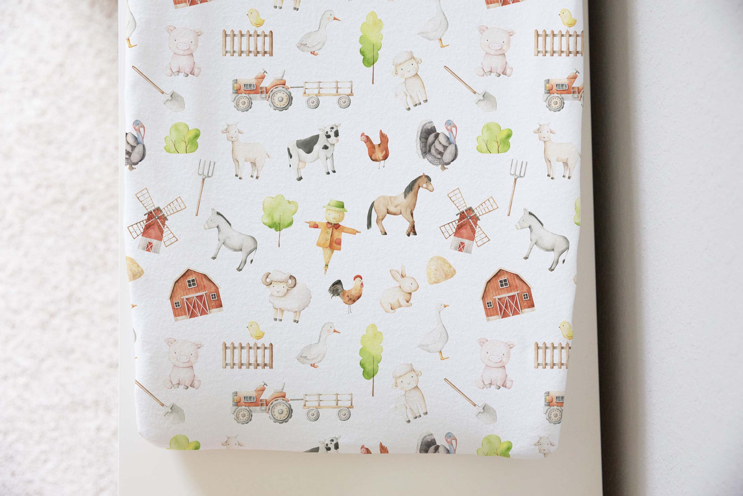 Farm changing pad cover, Farm diaper pad cover - Oliver's Ranch