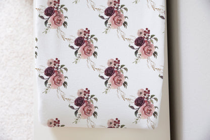 Roses Floral Changing Pad Cover - Rose Bloom