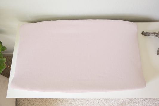 Blush Pink Changing Pad Cover, Light Pink Nursery Decor - Nautical Bloom